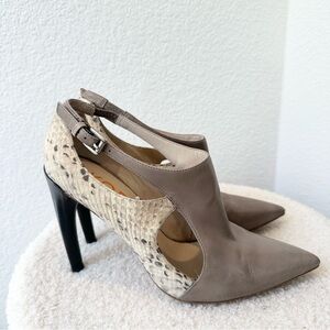 $230 MICHAEL KORS Leather Snakeskin Heeled Cutout Booties Shoes, Women’s 6